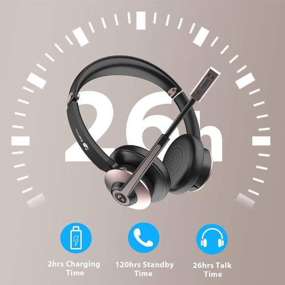 Earbay Bluetooth Headset with Microphone, Wireless with Noise Cancelling - Picture 1 of 4